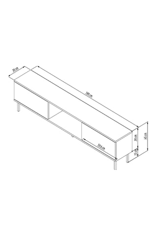 Meuble TV 2 abattants  Paye - 180 x 30 x 45 cm