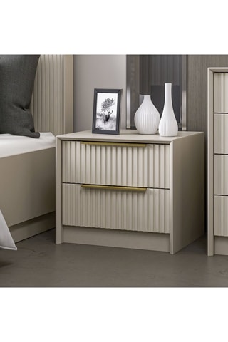 Table de chevet 2 tiroirs Kale Luxe  - 53 x 45 x 45 cm