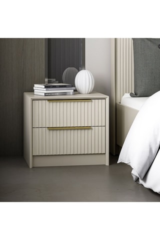 Table de chevet 2 tiroirs Kale Luxe  - 53 x 45 x 45 cm