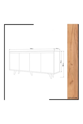 Buffet 4 portes - 140 x 86 x 40 cm