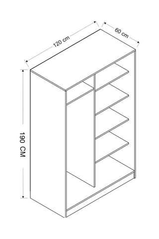 Armoire 2 portes - 120 x 190 x 60 cm