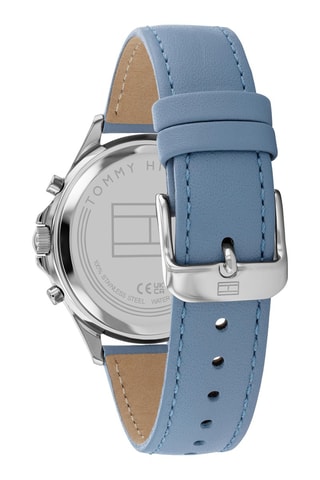 Leren Quartz Horloge - Blauw en Zilverkleurig