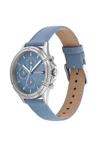 Leren Quartz Horloge - Blauw en Zilverkleurig