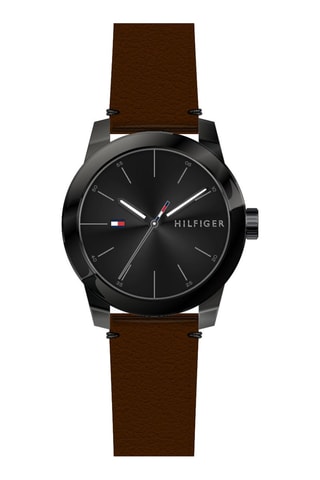 Montre à quartz en cuir - Marron et noir