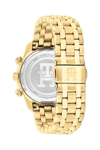 Stalen Horloge - Chronograaf - Goudkleurig en Blauw