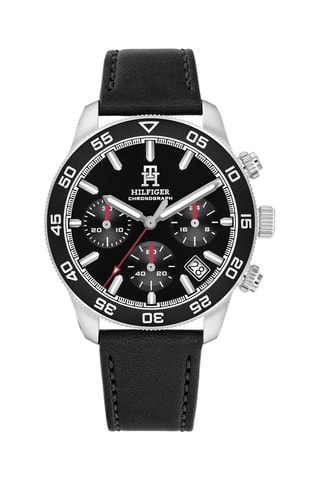 Leren Quartz Horloge - Chronograaf - Zwart