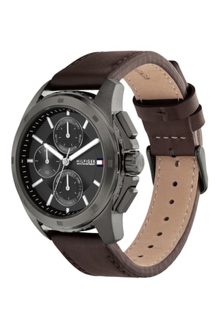 Leren Quartz Horloge - Bruin en Zilverkleurig