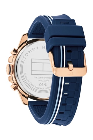 Silicone Quartz Horloge - Blauw en Goudkleurig