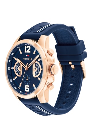 Silicone Quartz Horloge - Blauw en Goudkleurig