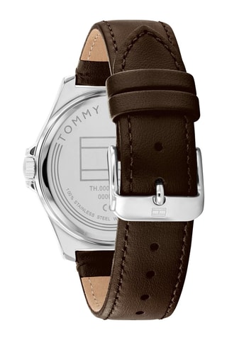 Leren Quartz Horloge - Bruin en Zilverkleurig