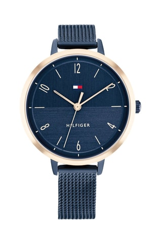 Stalen Quartz Horloge Florence - Blauw en Goudkleurig
