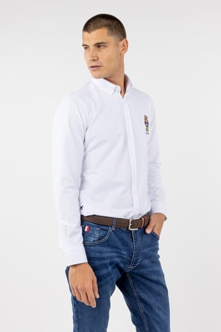 Chemise slim - Blanc - Beige et blanc