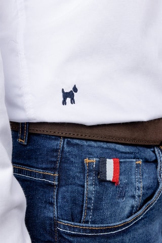 Chemise slim - Blanc - Beige et blanc