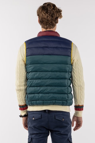 Doudoune sans manches - Bleu et vert