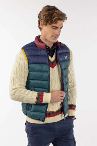 Doudoune sans manches - Bleu et vert