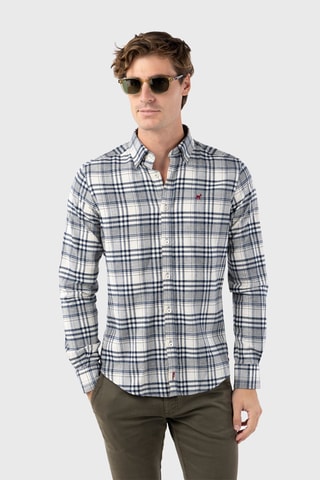 Chemise slim - Bleu et gris