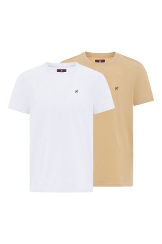 2 t-shirts - Beige et blanc