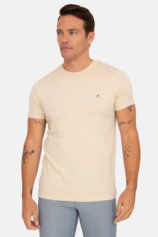 3 t-shirts - Beige, bleu et rouge