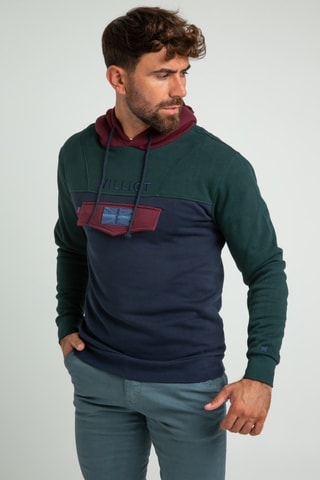 Sweat à capuche - Bleu et vert