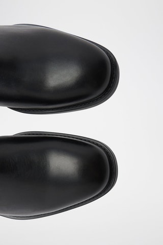 Bottines chelsea cuir effet patiné - Noir