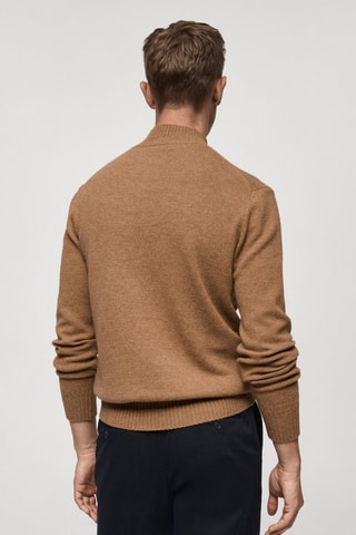 Pull-over laine col montant - Marron