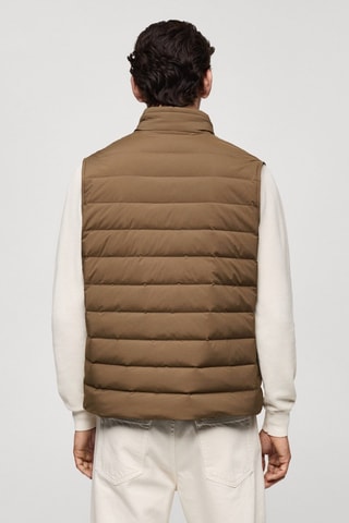 Gilet matelassé rembourrage plumes - Marron