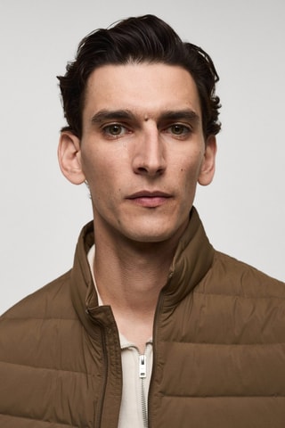 Gilet matelassé rembourrage plumes - Marron