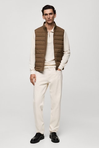 Gilet matelassé rembourrage plumes - Marron