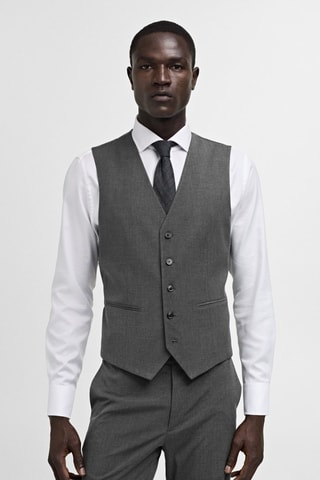 Gilet costume slim-fit tissu stretch - Gris