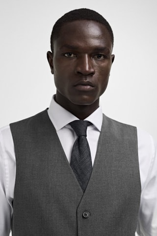 Gilet costume slim-fit tissu stretch - Gris