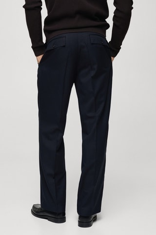 Pantalon regular-fit pinces - Bleu marine