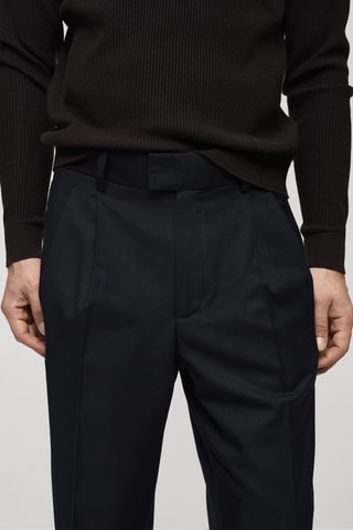 Pantalon regular-fit pinces - Bleu marine