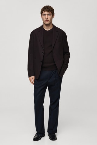 Pantalon regular-fit pinces - Bleu marine