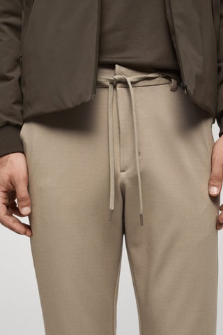 Pantalon slim-fit comfort stretch cordon - Beige