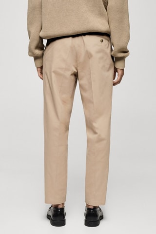 Pantalon regular fit coton pinces - Écru