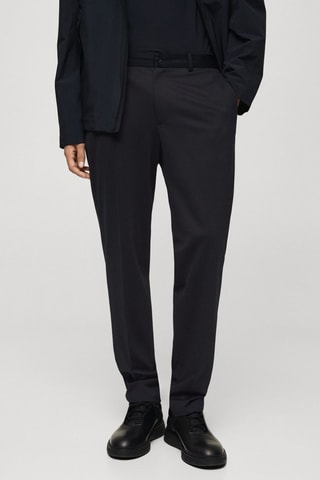 Pantalon costume infroissable tissu stretch - Bleu marine