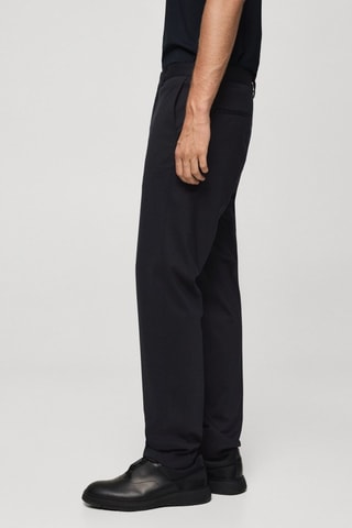 Pantalon costume infroissable tissu stretch - Bleu marine