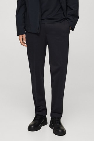 Pantalon costume infroissable tissu stretch - Bleu marine