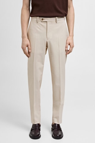 Pantalon costume slim-fit tissu comfort stretch - Beige