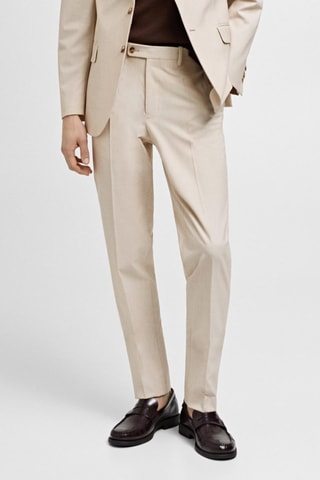 Pantalon costume slim-fit tissu comfort stretch - Beige