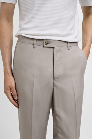 Pantalon costume slim-fit mélange de lin - Gris clair