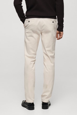Pantalon chino slim fit serge - Écru