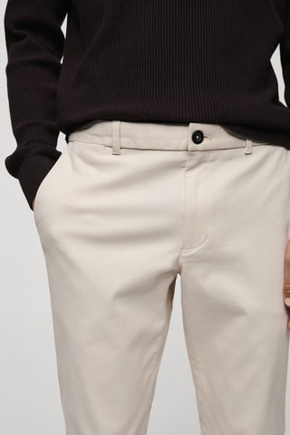 Pantalon chino slim fit serge - Écru