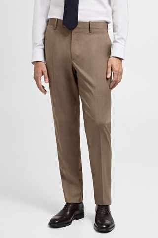 Pantalon costume slim-fit tissu comfort stretch - Beige