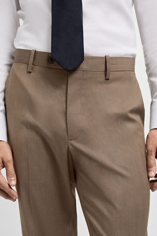 Pantalon costume slim-fit tissu comfort stretch - Beige