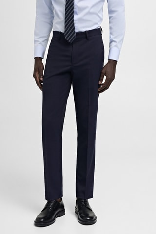 Pantalon costume slim-fit tissu comfort stretch - Bleu marine