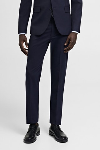 Pantalon costume slim-fit tissu comfort stretch - Bleu marine