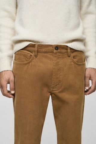 Pantalon velours côtelé regular-fit - Marron