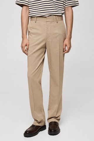 Pantalon regular-fit coton Tencel - Marron