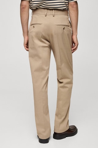 Pantalon regular-fit coton Tencel - Marron